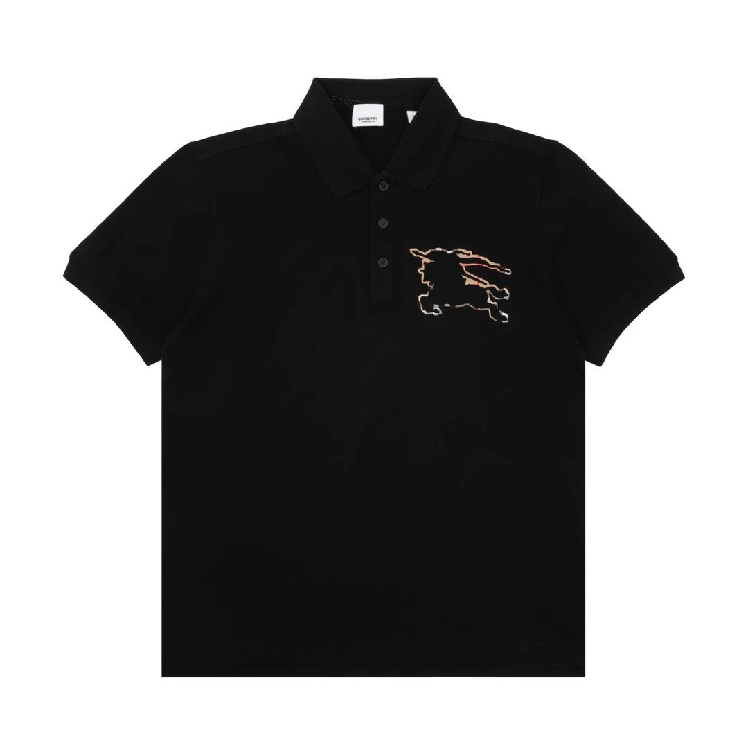 Burberry T-shirt Front Hollow Design logo Embroidery POLO Shirt Lapel Short Sleeve25ss New Unisex Summer Loose Short Sleeve T Business Commuter Short Sleeve Shirt Plus Size T-Shirt