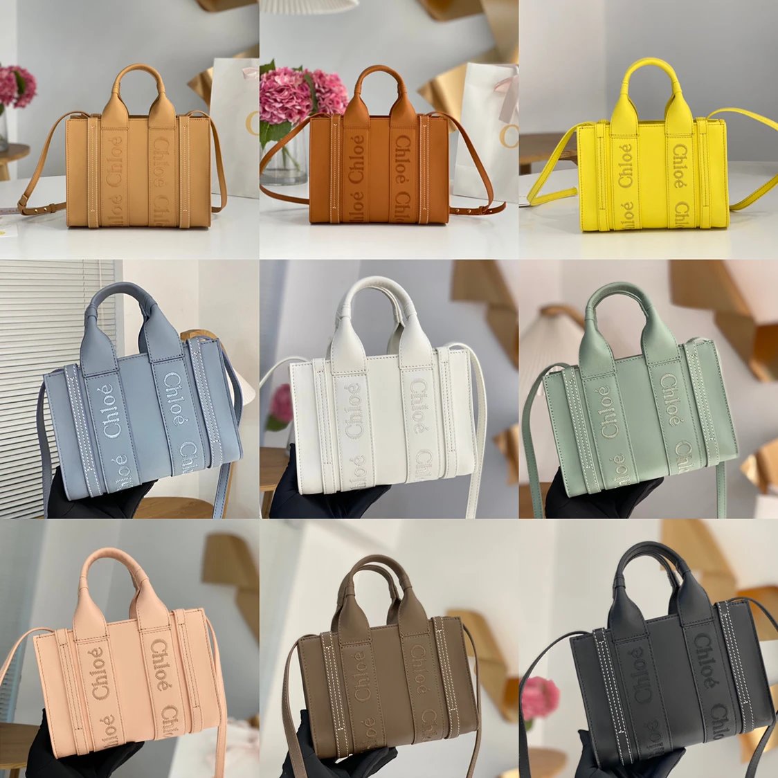 Chloe Bag Top version 【Premium Version】2023Early Spring New woody Tote Package Exclusive Counter Synchronization Woody Full Cowhide Shopping Bag Tote Bag Mummy Bag Large Shopping Bag Mini Small Crossbody Bag Handbag Shoulder Bag New Women's Bag mini Small