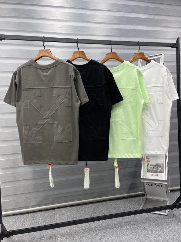 OFF-White T-shirt Top Version Counter Same Style Cotton Short Sleeve T T-shirt Men's and Women's Loose Summer Base Casual Half Sleeve