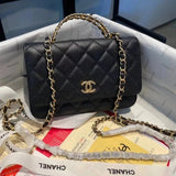 Chanel Women's Bag Top version Upgraded Latest Chip l2022p New Stewardess Bag Hollow Handle Cowhide Handle Letters Stewardess Bag New Wrist Strap cclogo58Package Women's Bag Crossbody Bag Flap Bag woc Fortune Bag