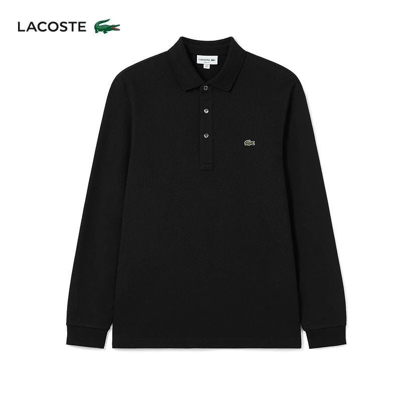 Lacoste Hoodie Top Version Men's and Women's Casual Business Long Sleeve polo Shirt