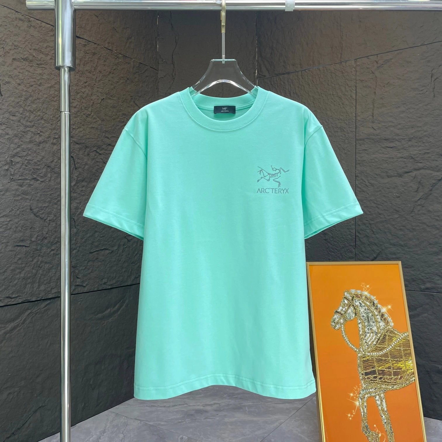 Arc'teryx T-shirt Backside Letter Print logo round Neck Short Sleeve25ss New Pure Cotton Unisex Style T Casual T-Shirt Base Layer Shirt OS Loose Fit Half Sleeve Top Plus Size