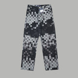 Louis Vuitton LV Jeans Allover Checkerboard Print logo25ss Spring Summer New Straight Loose Jeans Unisex Slim Fit Long Pants