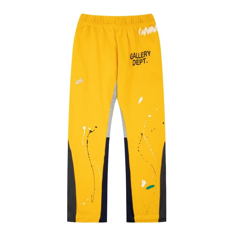 Gallery Dept Sweatpants Classic Hand-Painted Paint-Splashing Style Graffiti Printed Stitching Cotton Sweat Pants Men's Casual Trousers-CY