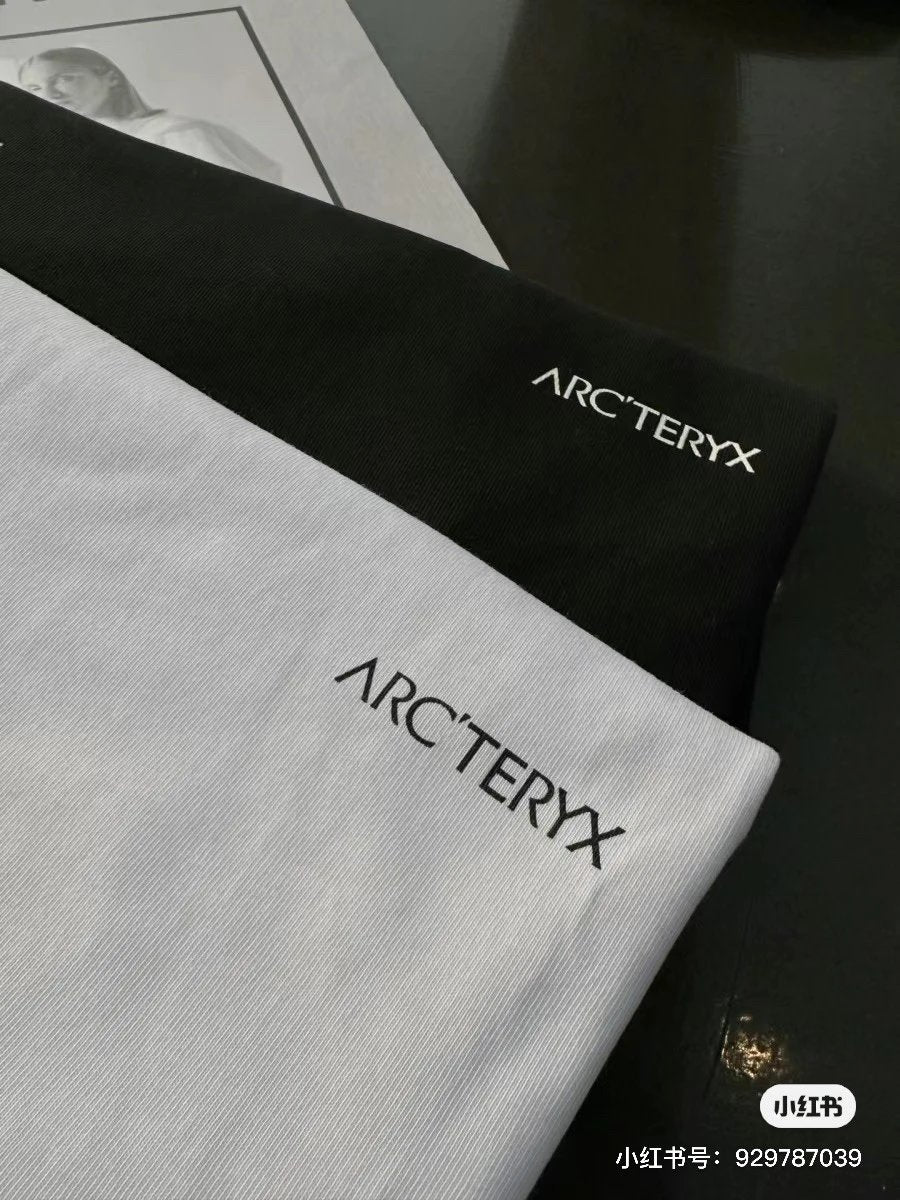 Arc'teryx T-shirt Chest Brand Print logo round Neck Short Sleeve25ss New Pure Cotton Unisex Style T Casual T-Shirt Base Layer Shirt OS Loose Fit Half Sleeve Top Plus Size