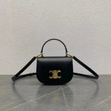 Celine women's bag Top version 【Original Leather High Quality】23Early Spring LISA Same Style mini Saddle bag besace Triomphe Mini Hand Holding Saddle Bag Crossbody Handbag Shoulder Bag2023New mini Saddle Bag Women's Bag101063