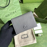 Gucci Wallet Top version 【Original Leather】2022New Wallet Marmont Series Card Holder Cowhide Short Wallet Wallet Men's and Women's Wallet456126