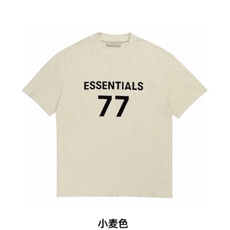 ESSENTIALS T-shirt Top Version Double Line Chest Silicone Letter Print Short-Sleeve T T-shirt
