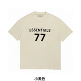 ESSENTIALS T-shirt Top Version Double Line Chest Silicone Letter Print Short-Sleeve T T-shirt