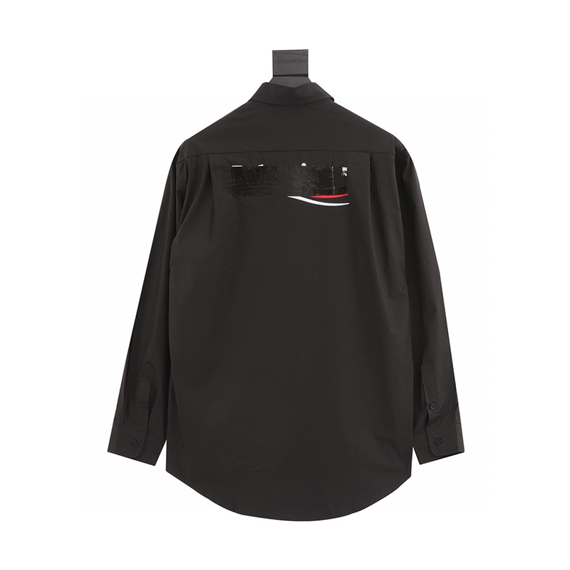 Balenciaga Shirt Adhesive Modified Embroidery Cola Long-Sleeved Shirt for Men and Women