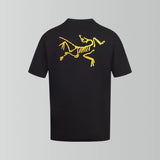 Arc'teryx T-shirt Gradient Bird Pattern Gold Label Print on the Back logo round Neck Short Sleeve25ss New Pure Cotton Unisex Style T T-shirt OS Loose Fit Base Shirt Top Half Sleeve T-Shirt