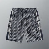 Dior shorts Double-sided Webbing Patchwork Full Jacquard Letters logo Five-point Shorts25ss New Heavy Drawstring American Style Casual Summer Pants5Two-in-One Casual Sweatpants for Men and Women, Pure Cotton