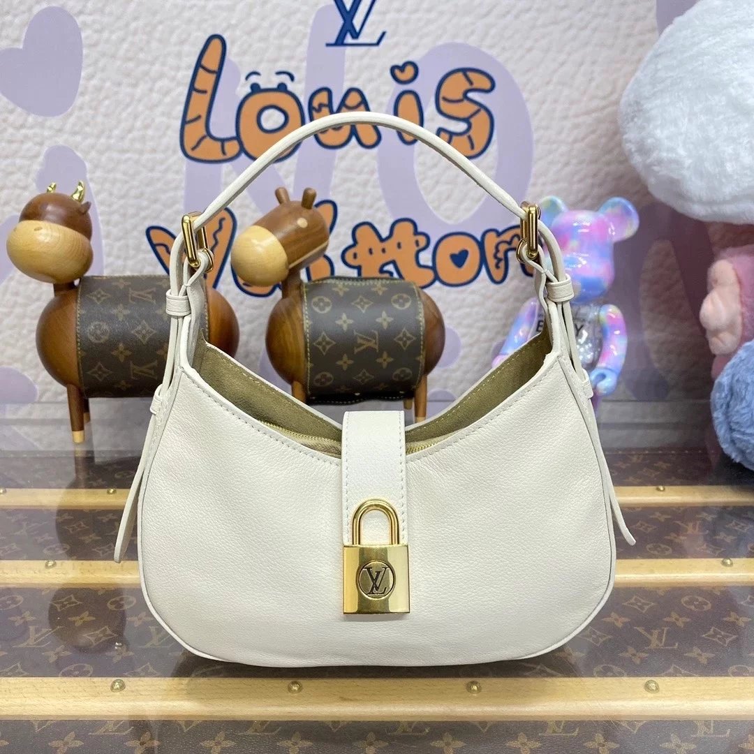 Louis Vuitton LV Women's Bag Top version 【Super Original Leather】M24611M24885M24990Lowkeyshoulderbag Handbag24Spring and Summer New hobo Underarm Bag Lock Head Shoulder Bag