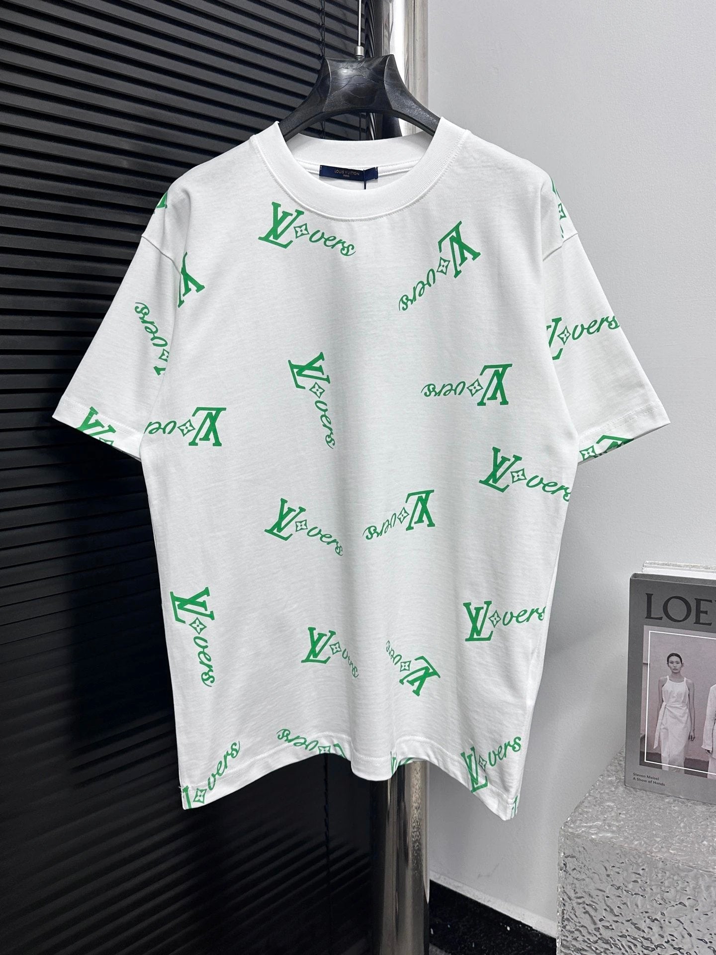 Louis Vuitton LV T-shirt Full Letter Print logo round Neck Short Sleeve25ss New Pure Cotton Unisex Style T Casual T-Shirt Base Layer Shirt OS Loose Fit Half Sleeve Top Plus Size