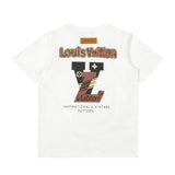 Louis Vuitton LV T-shirt Back Flocking Foam Letter Print logo round Neck Short Sleeve25ss New Pure Cotton Unisex Style T T-shirt OS Loose Fit Base Shirt Top Half Sleeve T-Shirt