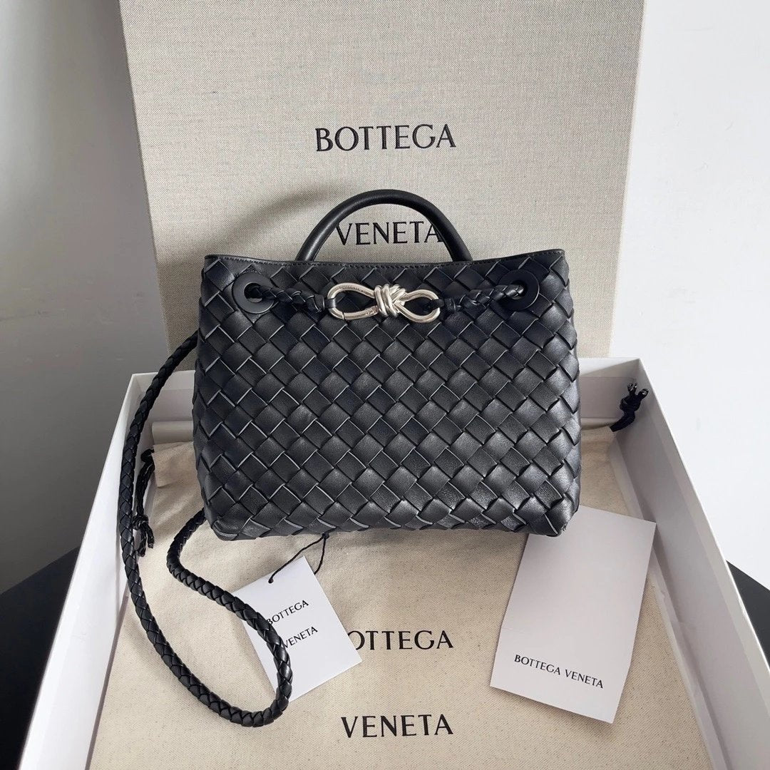 Bottega Veneta Women's Bag Top version 【Level Surrogate Shopping】Home New andiamo Handbag Woven Bag Horoscope Buckle Briefcase Large45cm Shopping Bag Tote Bag tote Bag Handbag Shoulder Crossbody Bag24New Women's Bag New Color Idle Style Square Pocket Bag