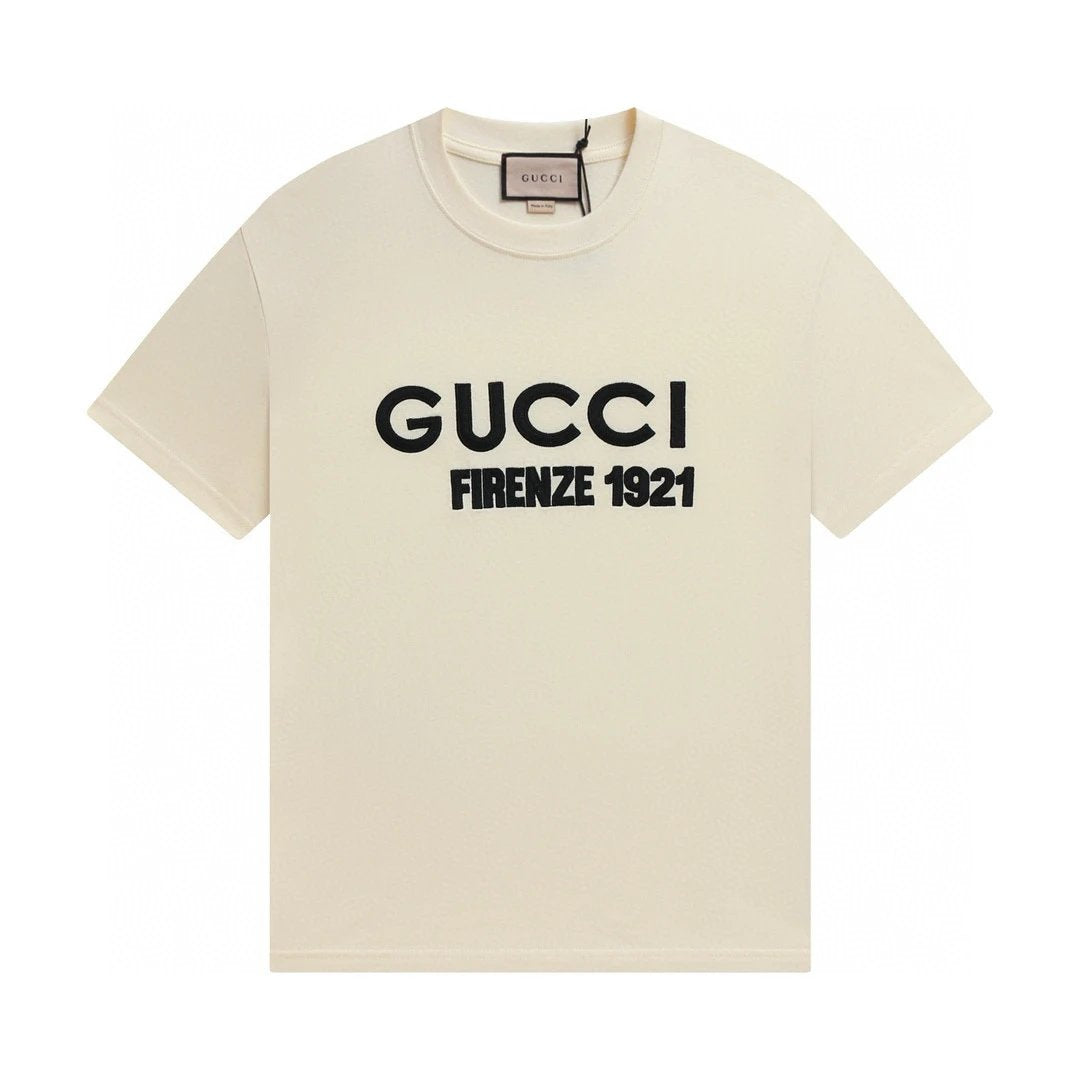 Gucci T-shirt Chest Letter Print logo round Neck Short Sleeve25ss New pure cotton T Unisex T-Shirt OS Drop Shoulder Loose Fit Base Shirt Top T-Shirt Short Sleeve