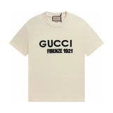 Gucci T-shirt Chest Letter Print logo round Neck Short Sleeve25ss New pure cotton T Unisex T-Shirt OS Drop Shoulder Loose Fit Base Shirt Top T-Shirt Short Sleeve