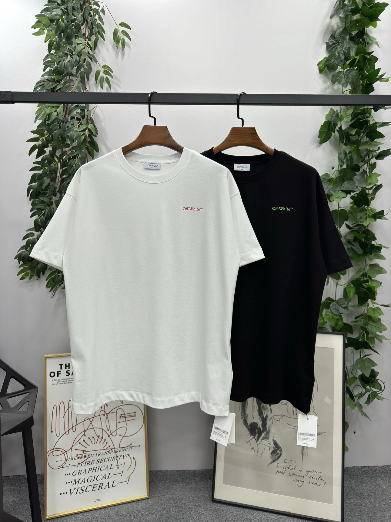 OFF-White T-shirt Top Version Counter Same Style Pure Cotton Summer Men's and Women's Same Fashion Loose All-Matching2024New Short Sleeve T T-shirt