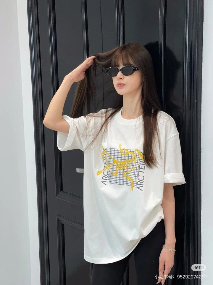 Arc'teryx T-shirt Chest Brand Pattern Print logo round Neck Short Sleeve25ss New pure cotton T Unisex T-Shirt OS Loose Fit Base Shirt Top Half Sleeve T-Shirt