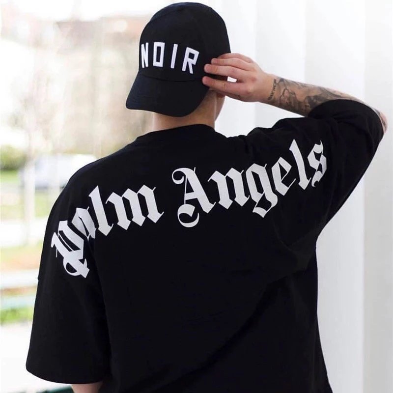 Palm Angels T-shirt Top Version Brown Blue Broken Bear round Neck Short Sleeve Printed Loose Half Sleeve Couple High Street American Style T T-shirt