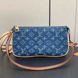 Louis Vuitton LV Women's Bag Top version Mid-Ancient Presbyopic Mahjong Bag Zipper Style Small Shoulder Bag Underarm Bag Coin Purse Hand Bag Handbag Shoulder Bag Messenger Bag Women's Bag Women's Bag M40712M82766M80349M58009New Purple Printing Matcha Gree