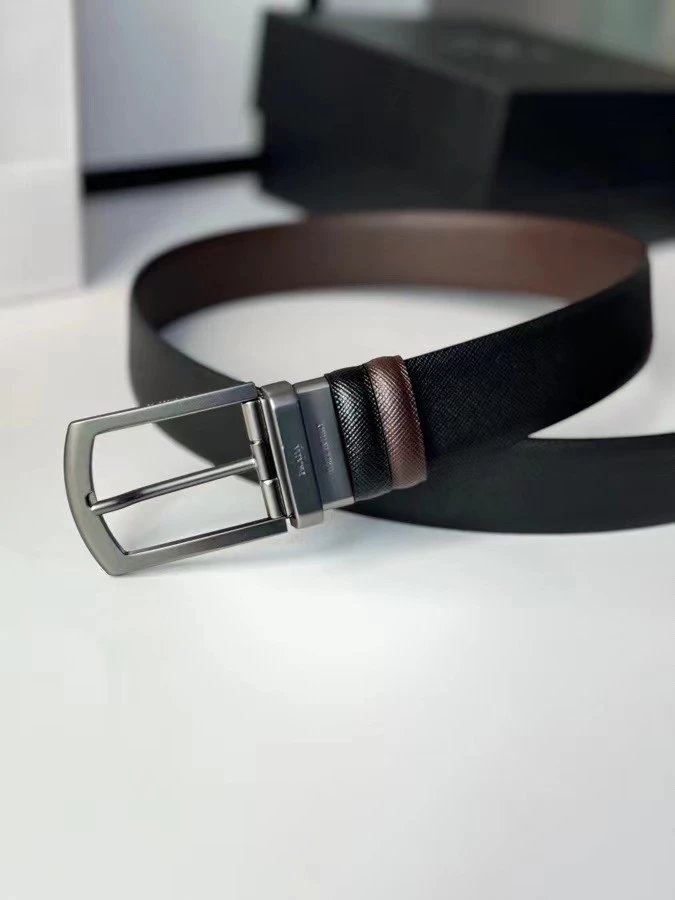 PRADA Belt Top version 【First Layer Cowhide】Men's Belt P Home Classic Business Belt Fashion Casual Width:3.5cm Boutique Pattern Automatic Buckle316Fine Steel Made Selected First Layer Cowhide Italian Leather Embryo PA Sliding Teeth Are Strong and Durable