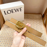 LOEWE Belt Top version Original Single Belt Women's Original Single Belt Women's Width2.8cm Genuine Goods Quality Counter Full Set of Packaging Selected Imported First Layer Calfskin Leather Feel Comparable to Genuine Goods Boutique Letter Buckle Official