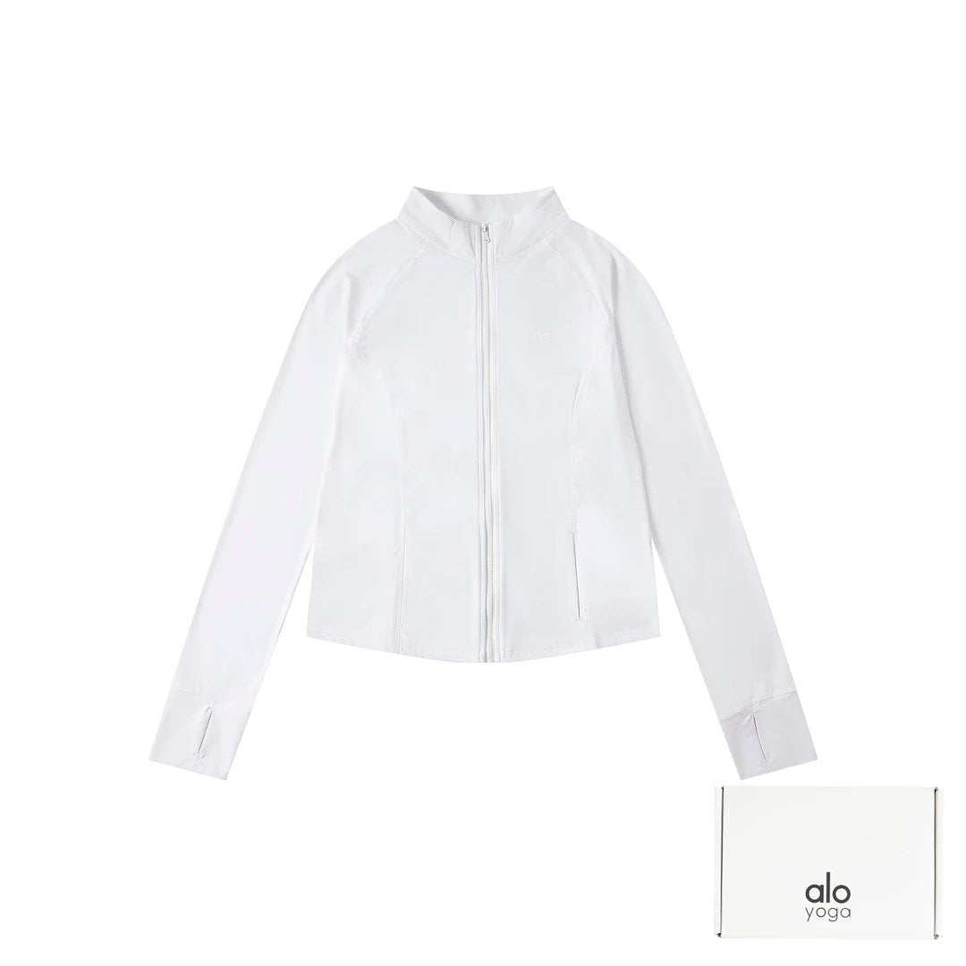 Alo Yoga Jackets Chest Letter Embroidery logo Short Coat25ss Spring Summer New Towel Embroidery American Letter Women's Street Jacket