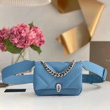 BVLGARI Bag Top version 【Original Leather High Version】New SerpentiCabochon Quilted Calfskin BVLGARI Women's Leather Bag Bag Decorated with a Snake's Head Thick Chain Handbag Crossbody Bag Shoulder Bag Flap Bag Enamel Buckle Snake Head Flap Bag Small Size