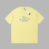 Dior T-shirt Chest Letter Embroidery logo round Neck Short Sleeve25ss New Pure Cotton Unisex Style T Casual T-Shirt Base Layer Shirt OS Loose Fit Half Sleeve Top Plus Size