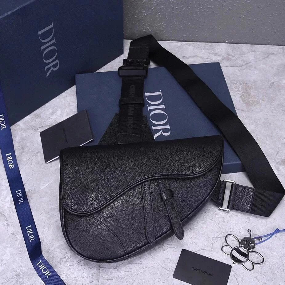 Dior Men's Bag Top version Men's and women's bags Saddle Full Logo Printed Saddle Bag Shoulder Messenger Bag Chest Bag Waist Bag