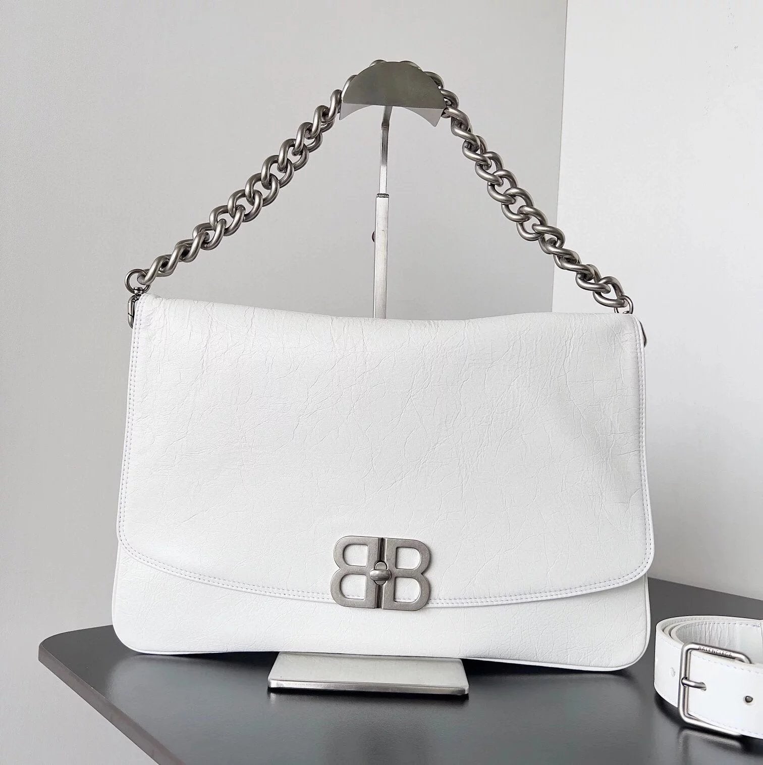 Balenciaga Bag Top version 【Counter Original】23fall的BBsoft Original Imported Calfskin Chain Bag Shoulder Underarm Messenger Bag Fashion Leisure Commute Women's Bag