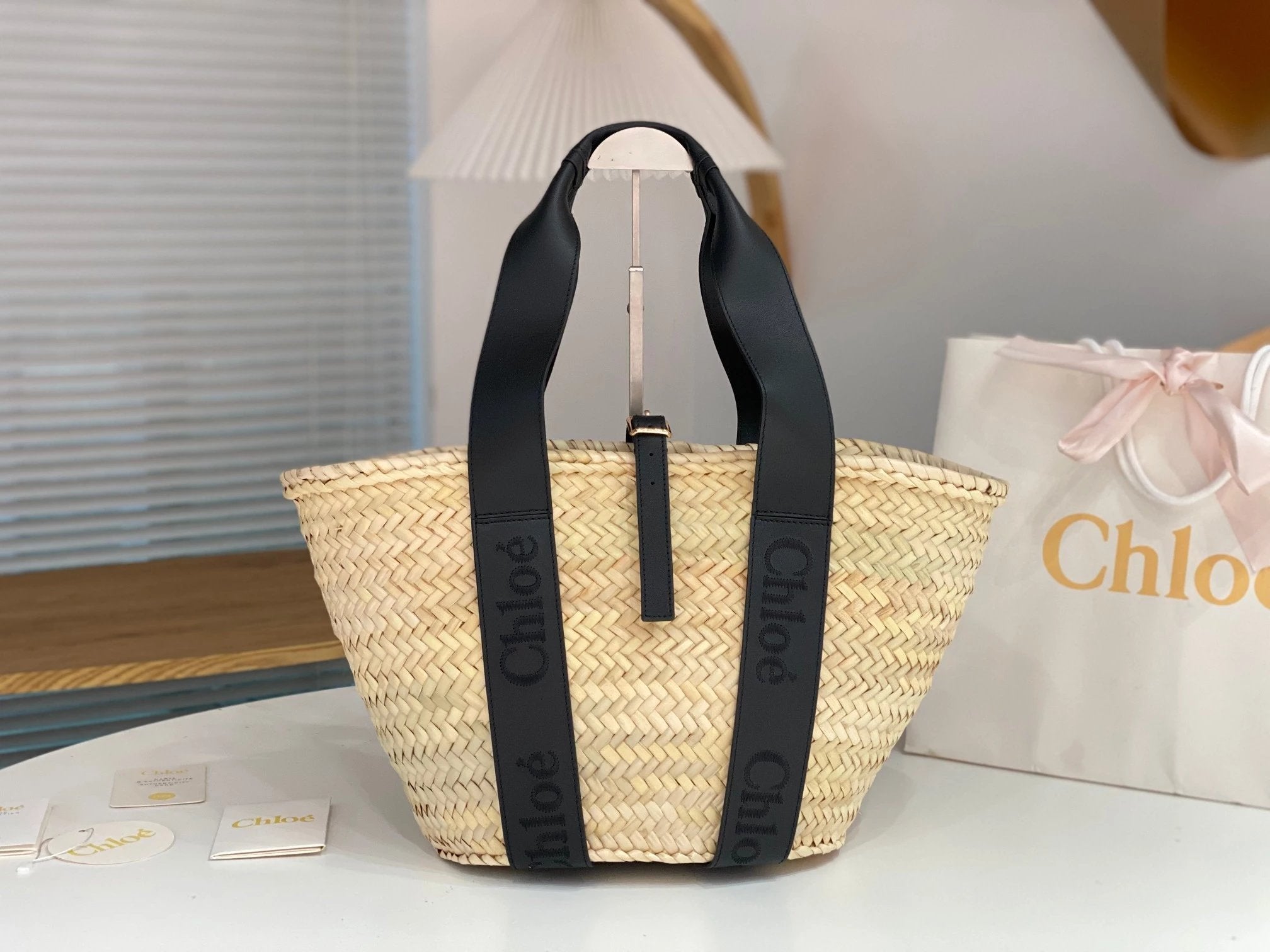 Chloe Bag Top version 【Original Version】23Summer New Straw Bag Woven Tote Bag Vegetable Basket Bag Handbag New Women's Bag Beach Bag woody Woven Basket Bag Straw Bucket Bag