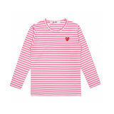 Rei Kawakubo Hoodie Top Version Couple Striped Love Men and Women round Neck Long Sleeve T T-shirt