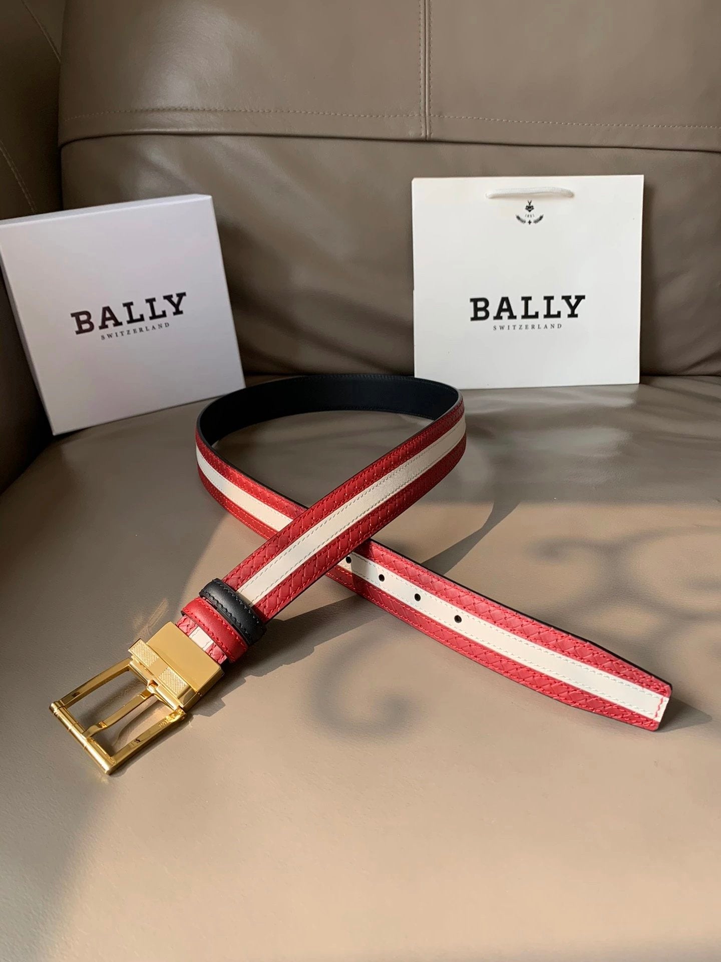 Bally Belt Top version （Imported First Layer Cowhide）Original Single Belt Counter New Men's Double-Sided Casual Business Belt Wide3.5cm Double-Sided Head Layer Cowhide Belt First Layer Cow Leather Belt Men and Women Business Casual Belt Belt Men's Leather