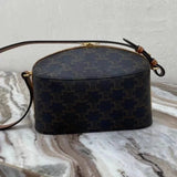 Celine women's bag Top version Goddess Clip Bag Lunch Box Bag Crossbody Bag Shoulder Bag Handbag TRIOMPHECANVAS Cowhide Lunch Box Handbag Women's Bag196412