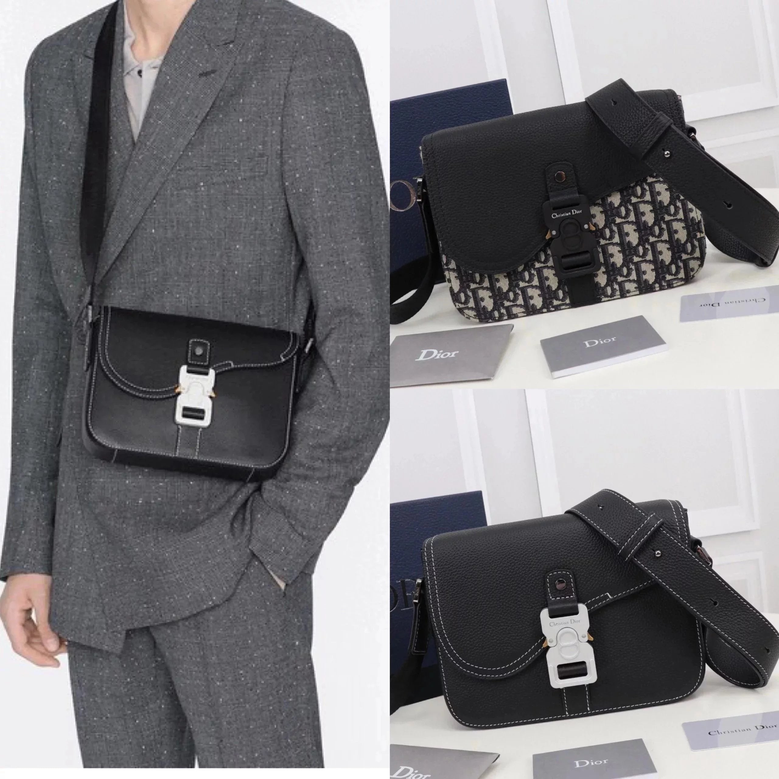 Dior Men's Bag Top version 2022Autumn and Winter New DIO Dijia Gallop Messenger Bag Messenger Bag Messenger Bag Men's Saddle Bag Men's Bag