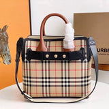 Burberry Women's Bag Top version 2022New Three-Grain Rivet Tote Bag TheBelt Mini Top Handbag Shoulder Bag Messenger Bag Handbag Women's Bag