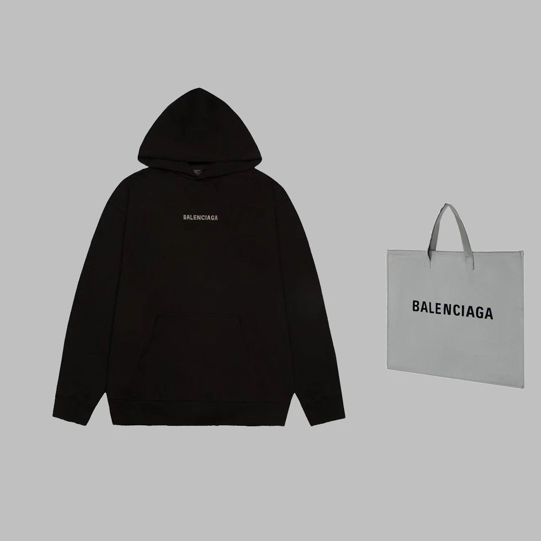 Balenciaga Hoodie Front and Back Letter Rhinestone Hooded Sweatshirt Casual Loose Fit Pure Cotton Pullover Hoodie os Versatile Sports Jacket for Men and Women24ss Autumn and Winter New Products