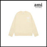 Ami Sweater Knitwear Classic round Neck Big Heart Jacquard Pullover Sweater Loose and Idle Sense Casual Couple Outfit-CY