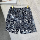 Dior shorts Allover Personalized Letter Print logo Beach Shorts25ss New Arrival Five-Point Pants Casual Trendy Brand os Loose Quick-Dry Unisex Large Shorts5Pants