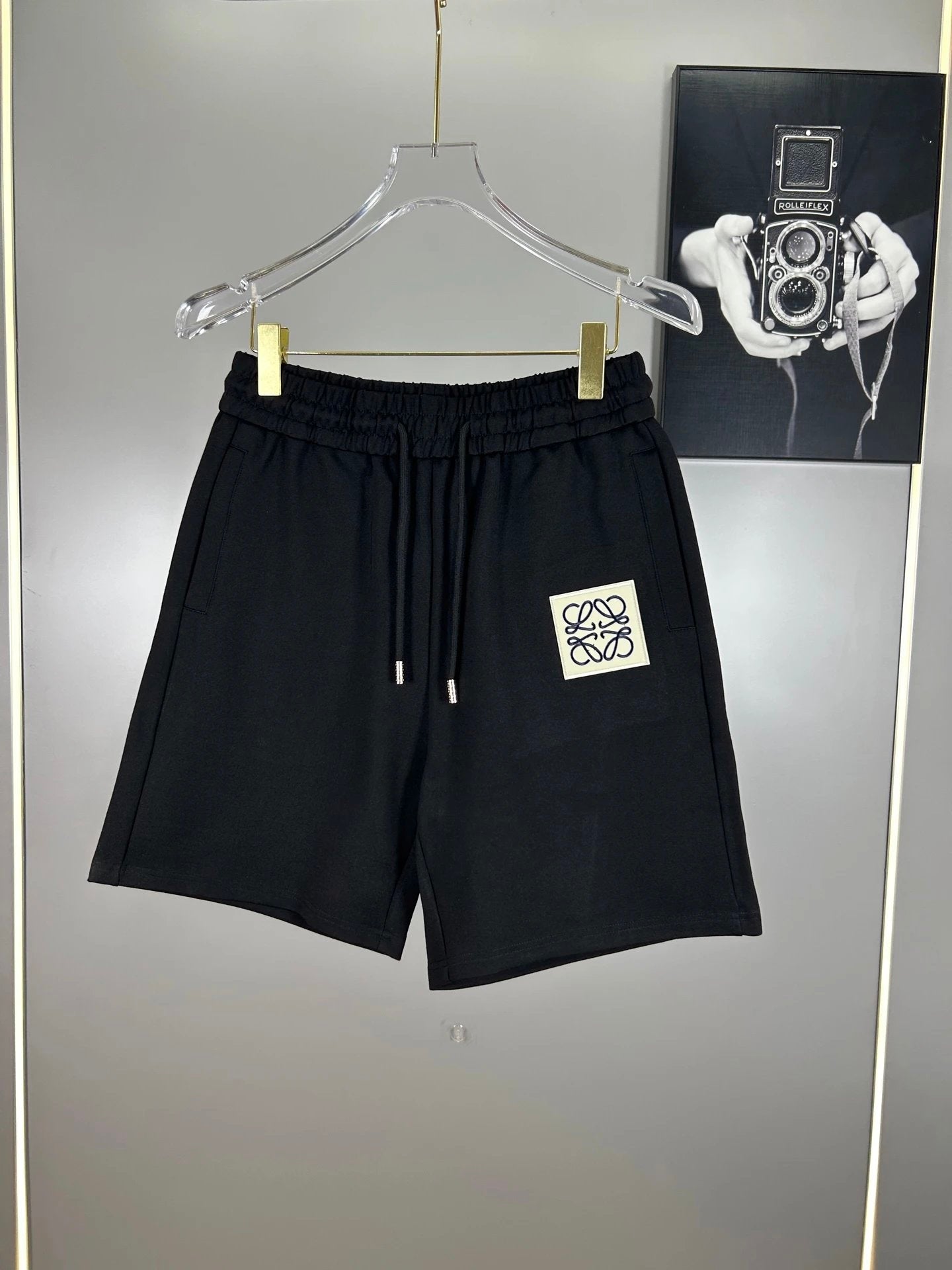 LOEWE Shorts Predecessor Brand Pattern Patch logo Five-point Shorts25ss New Drawstring Casual Summer Pants American Style5Two-in-One Casual Sweatpants for Men and Women, Pure Cotton Joggers