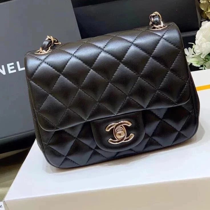 Chanel Women's Bag Top version Original Leather Surrogate Shopping Version New Bag Ch@ne1CF Fat Fang1115mini17cm Caviar Ball Grain Cowhide CF Sheepskin Mini Small Sized Flap Bag Shoulder Crossbody Chain Bag Lambskin Original Leather