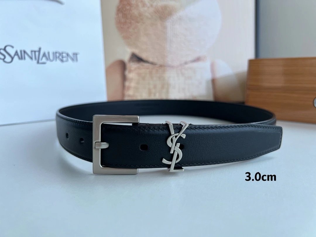 YSL Belt Top version High Quality Belt Female First Layer Cow Leather Belt2.03.0Women's Belt Calfskin High-Grade Pure Leather Belt Men and Women Business Casual Belt Belt Women's Belt