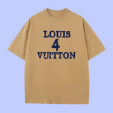 Louis Vuitton LV T-shirt Front Chest Slogan4Printing logo round Neck Short Sleeve25ss New Pure Cotton Unisex Style T Casual T-Shirt Base Layer Shirt OS Loose Fit Half Sleeve Top Plus Size