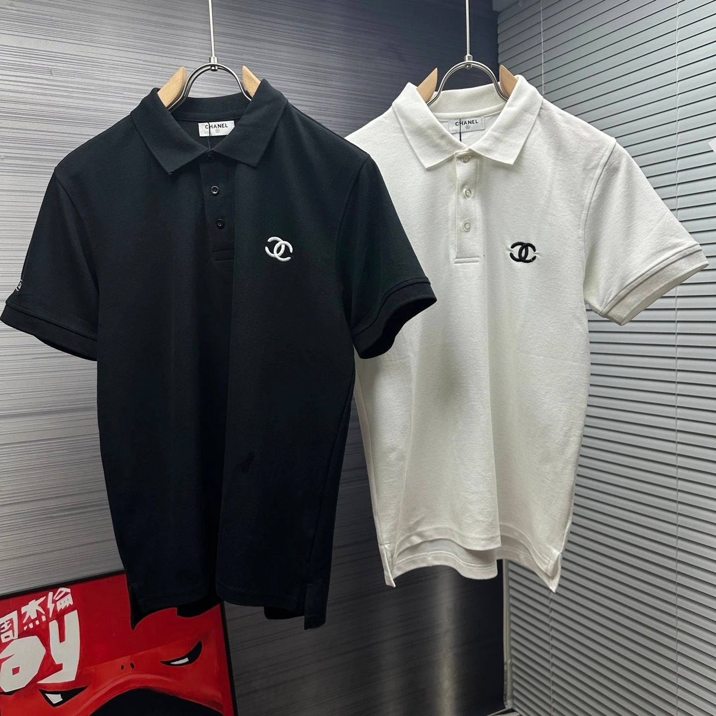 Chanel T-shirt Chest Brand logo Embroidery POLO Shirt Lapel Short Sleeve25ss New Unisex Summer Short Sleeve OS Loose T Business Half Sleeve Shirt Plus Size T-Shirt