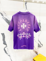 Chrome Hearts T-shirt Gold Stamped Sanskrit Script Print logo round Neck Short Sleeve25ss New Pure Cotton Unisex Style T T-shirt OS Loose Fit Base Shirt Half Sleeve T-Shirt Top Half Sleeve