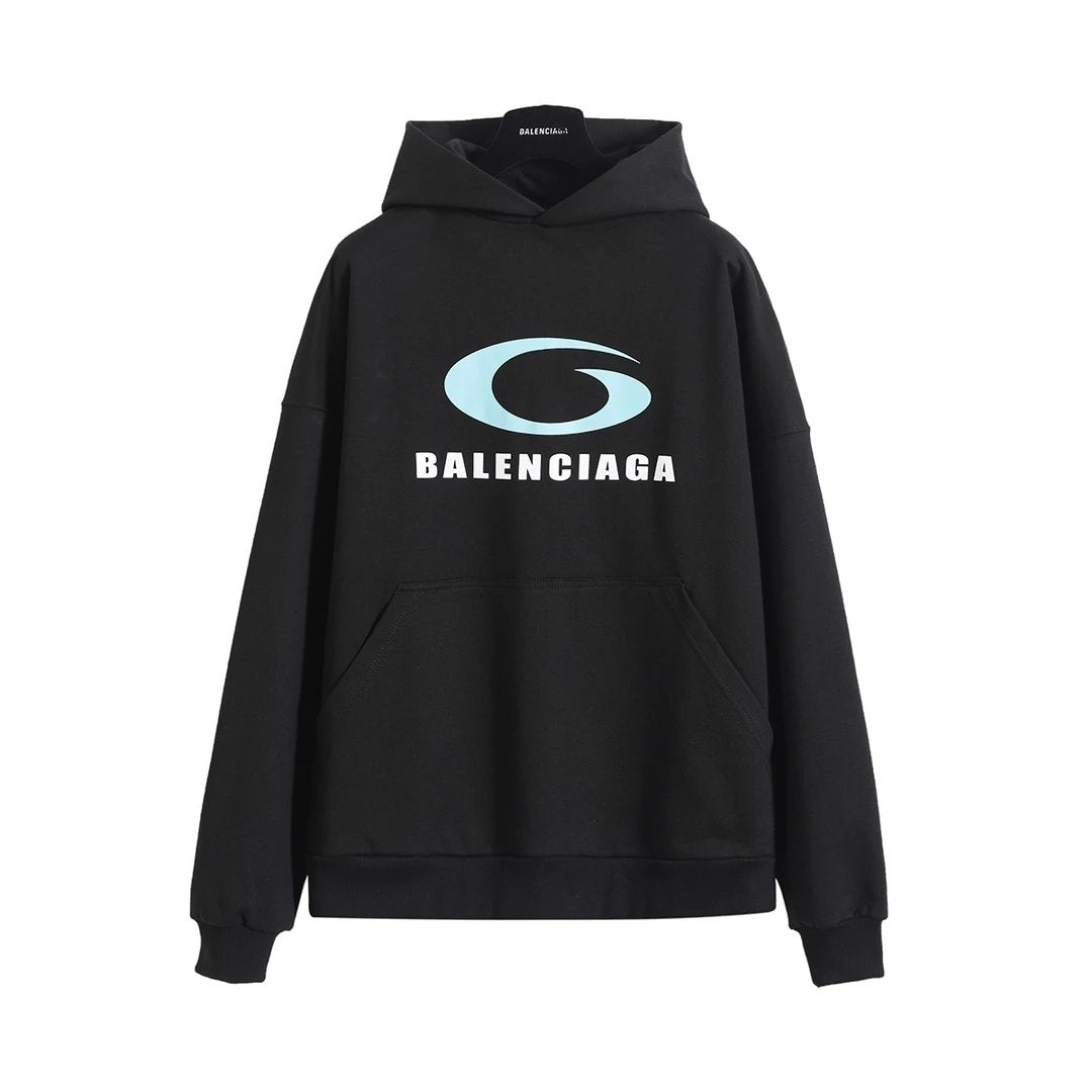 Balenciaga Hoodie Half-Zip Totem Print Hoodie380100% Pure Cotton Terry Pullover Hoodie os Unisex Fit Top24ss Autumn and Winter New Products
