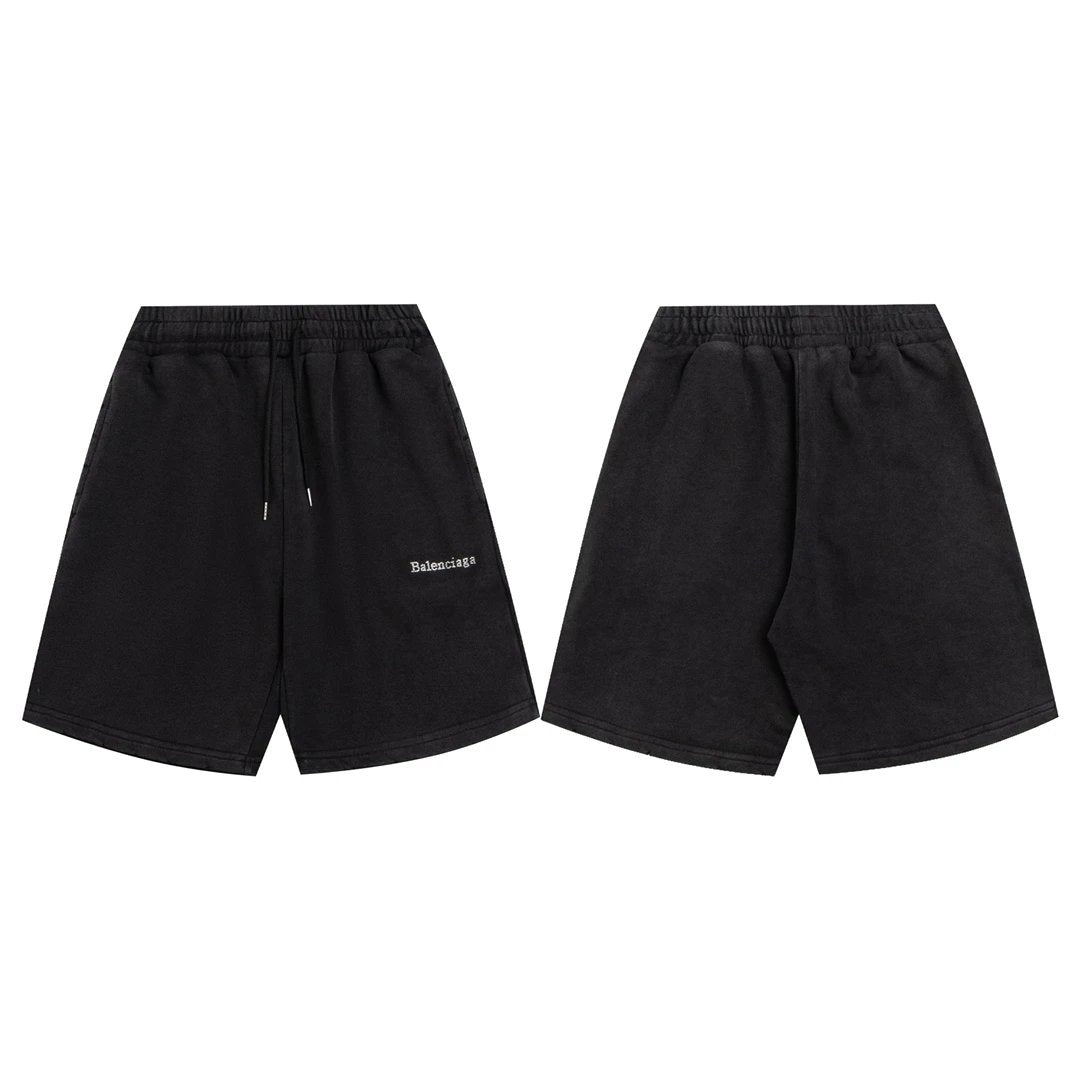 Balenciaga Shorts Front Body with Rhinestone Letters logo Five-point Shorts25ss New Drawstring Casual Summer Pants5Two-in-One Casual Sweatpants for Men and Women, Pure Cotton Joggers